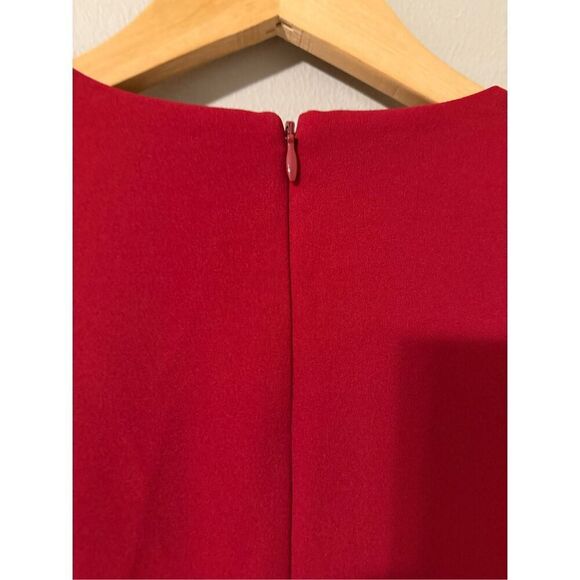 Banana Republic Size 4 Flutter Sleeve Ponte Sheath Dress Red Cocktail Party - Picture 5 of 6